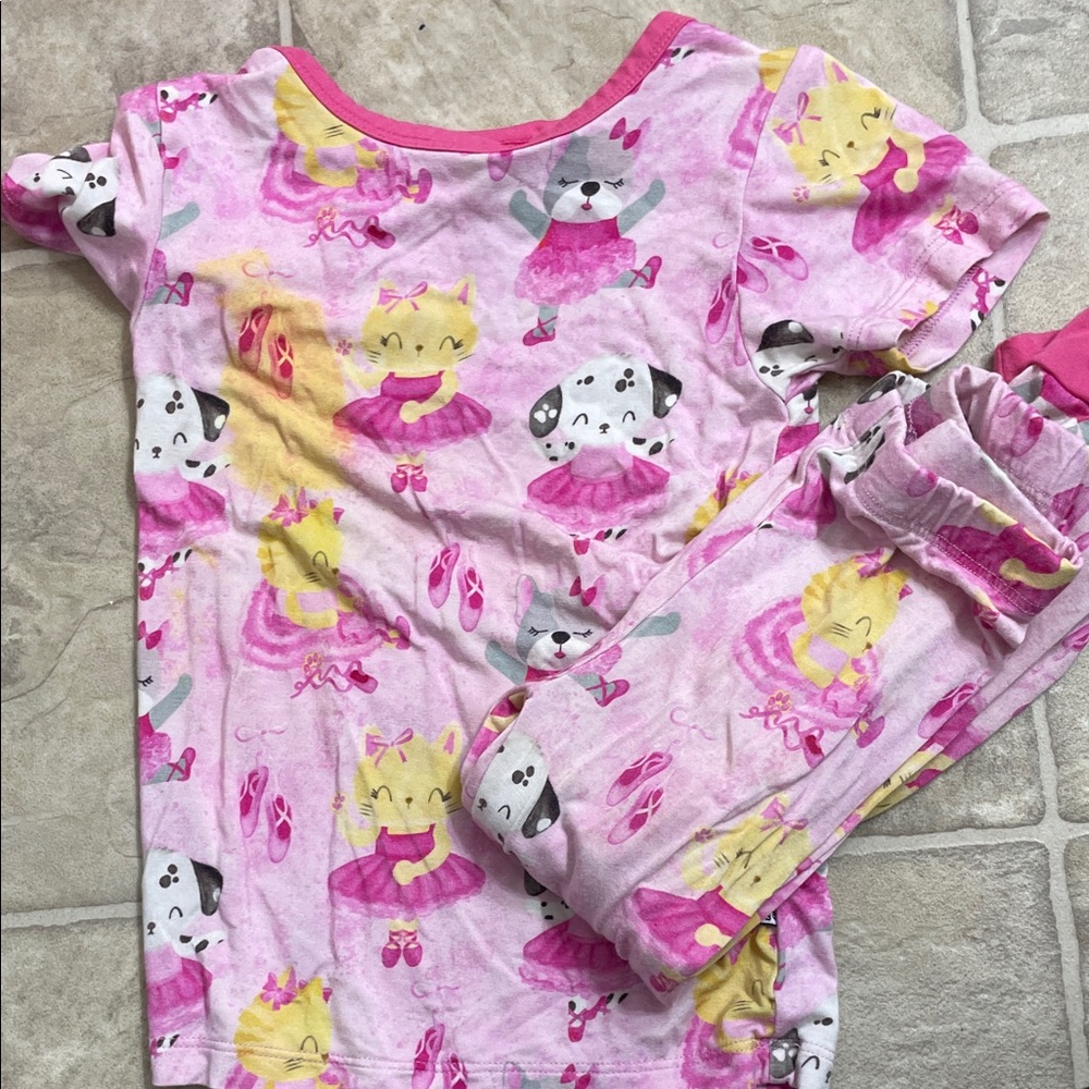 Playful Pink Animal Print Kids Pajama Set
